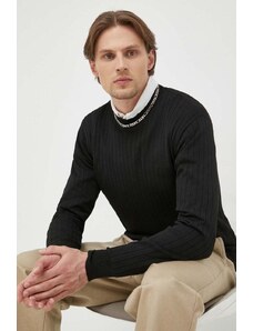 Bruuns Bazaar pulover Leo Rivee barbati, culoarea negru, light