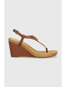 Lauren Ralph Lauren sandale Jeannie femei, culoarea maro, toc pana, 802784574008