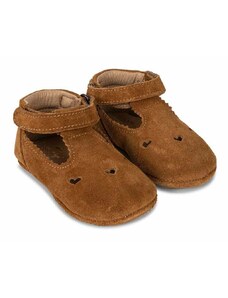 Konges Sløjd pantofi din piele intoarsa pentru copii culoarea bej