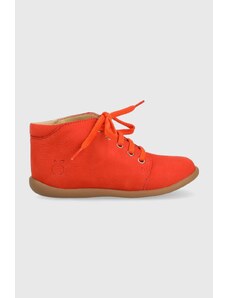 Pom D'api pantofi din piele intoarsa pentru copii culoarea portocaliu