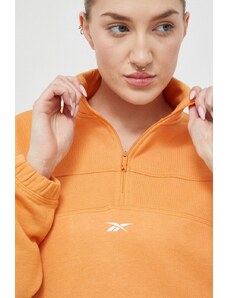 Reebok bluza femei, culoarea portocaliu, cu imprimeu