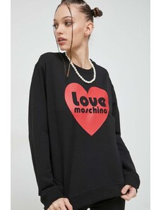 Love Moschino bluza femei, culoarea negru, cu imprimeu