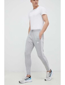 adidas pantaloni de antrenament Essentials culoarea gri, melanj IC0046