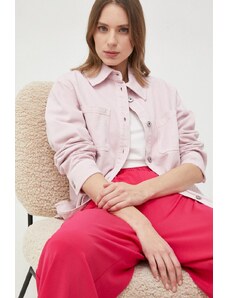 Weekend Max Mara geaca jeans femei, culoarea roz, de tranzitie