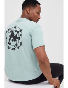 Marmot tricou din bumbac culoarea turcoaz, cu imprimeu