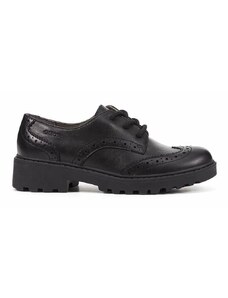 Geox pantofi de piele J CASEY GIRL femei, culoarea negru, cu toc plat, J6420N 00085 C9999