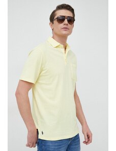 Polo Ralph Lauren tricou din in culoarea galben, uni 710900790