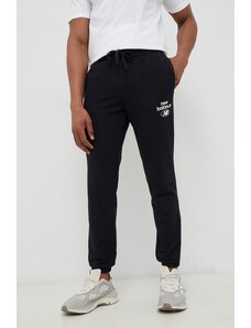 New Balance pantaloni de trening culoarea negru, cu imprimeu MP31515BK-5BK