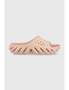 Crocs papuci ECHO SLIDE femei, culoarea roz, cu platforma, 208170 208170.6TY-6TY