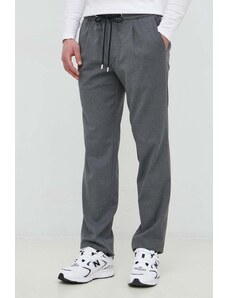 Sisley pantaloni barbati, culoarea gri, drept
