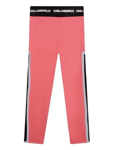 Karl Lagerfeld leggins copii culoarea roz, cu imprimeu