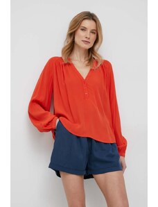 United Colors of Benetton bluza femei, culoarea portocaliu, neted