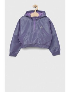 adidas bluza copii G D WV HD HLFZP culoarea violet, cu glugă, neted