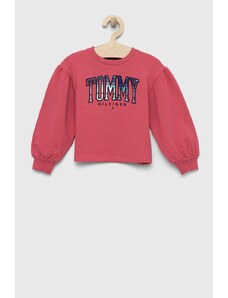 Tommy Hilfiger bluza copii culoarea roz, cu imprimeu