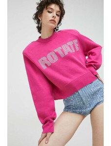 Rotate pulover din amestec de casmir culoarea roz
