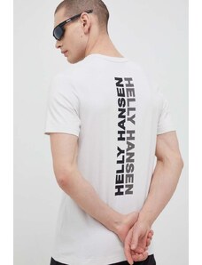 Helly Hansen tricou din bumbac culoarea bej, cu model 53936-697