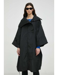 MMC STUDIO palton femei, culoarea negru, de tranzitie, oversize