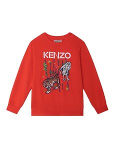 Kenzo Kids hanorac de bumbac pentru copii culoarea rosu, cu imprimeu