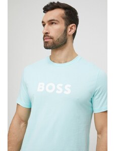BOSS tricou de plajă culoarea turcoaz, cu model 50491706