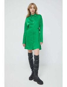 HUGO rochie culoarea verde, mini, evazati