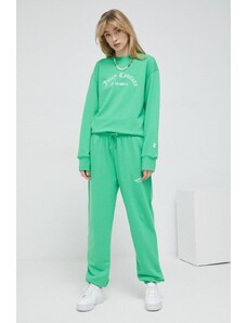 Juicy Couture pantaloni de trening culoarea verde, neted