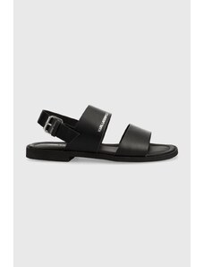 Karl Lagerfeld sandale de piele KASTOR II barbati, culoarea negru, KL70206