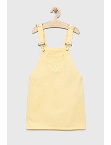Guess rochie din denim pentru copii culoarea galben, mini, drept
