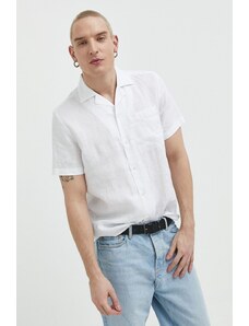 HUGO cămașă de in culoarea alb, regular 50490761