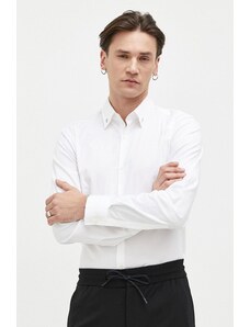 HUGO cămașă bărbați, culoarea alb, cu guler clasic, slim 50490712
