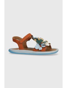 Camper sandale din piele pentru copii culoarea maro