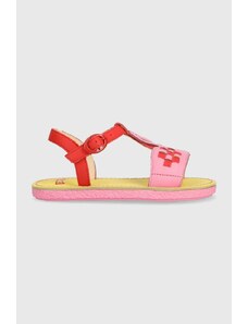 Camper sandale din piele pentru copii culoarea rosu