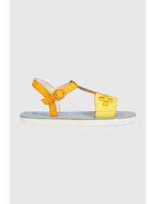 Camper sandale din piele pentru copii culoarea galben