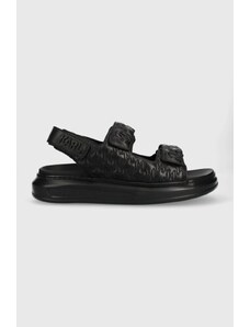Karl Lagerfeld sandale de piele KAPRI MENS barbati, culoarea negru, KL52503