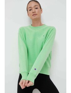 Champion bluza femei, culoarea verde, neted