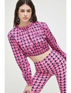 Love Moschino bluza femei, culoarea roz, modelator