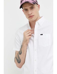 Superdry camasa din bumbac barbati, culoarea alb, cu guler button-down, regular