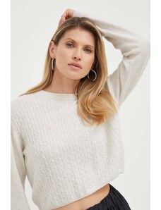 Custommade pulover de casmir Trina culoarea bej, light