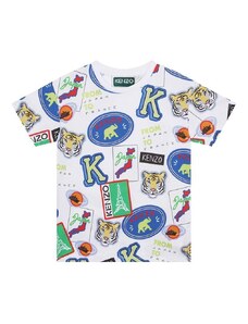 Kenzo Kids tricou de bumbac pentru copii culoarea alb, modelator