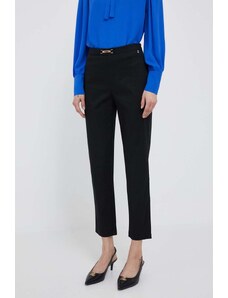 Artigli pantaloni femei, culoarea negru, drept, medium waist