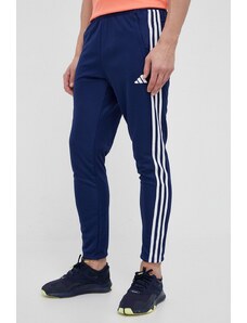 adidas Performance pantaloni de antrenament Train Essentials 3-Stripes culoarea bleumarin, cu imprimeu IB8169