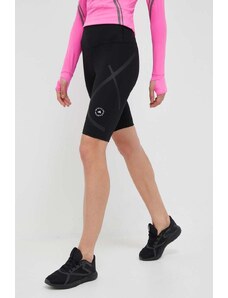 adidas by Stella McCartney pantaloni scurți de alergare TruePace culoarea negru, cu imprimeu, high waist