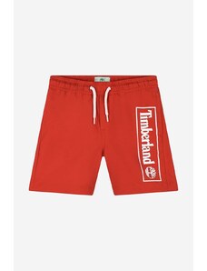 Timberland pantaloni scurti de baie copii Swim Shorts culoarea rosu, cu imprimeu