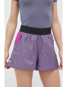 The North Face pantaloni scurți outdoor TNF X culoarea violet, modelator, high waist