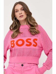 BOSS pulover femei, culoarea roz, light