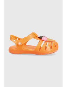 Crocs sandale copii ISABELLA CHARM SANDAL culoarea portocaliu