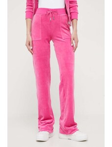 Juicy Couture pantaloni de trening Del Ray culoarea roz, neted