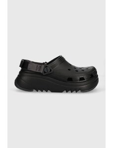 Crocs papuci Classic Hiker Xscape Clog femei, culoarea negru, cu platformă 208365
