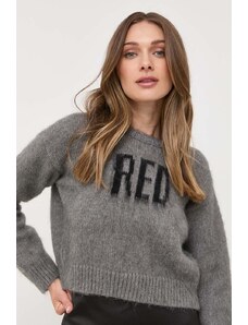 Red Valentino pulover din amestec de lana femei, culoarea gri