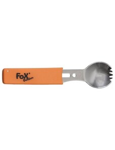 Fox Outdoor Lingură multifuncțională FoxOutdoor, oțel inoxidabil, mâner portocaliu