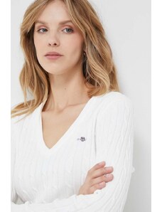 Gant pulover femei, culoarea alb, light